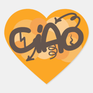 Adesivo Coração Olá! no italiano