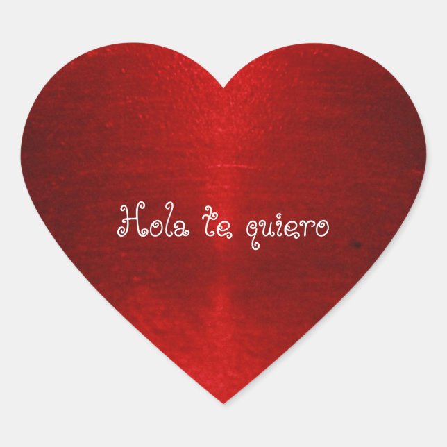 Adesivo Coração Olá, SPANISH (Frente)