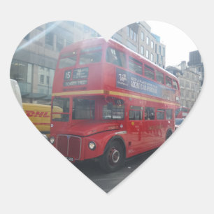 Adesivo Coração Old London City Bus Heart Sticker
