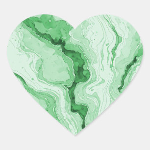 Adesivo Coração Olhar Ágata Verde Floresta Druzy