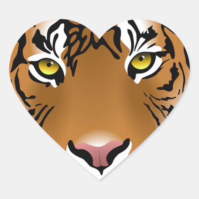 Adesivo Coração Olhos de Tigre (Frente)