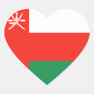 Adesivo Coração Oman Flag Heart Sticker