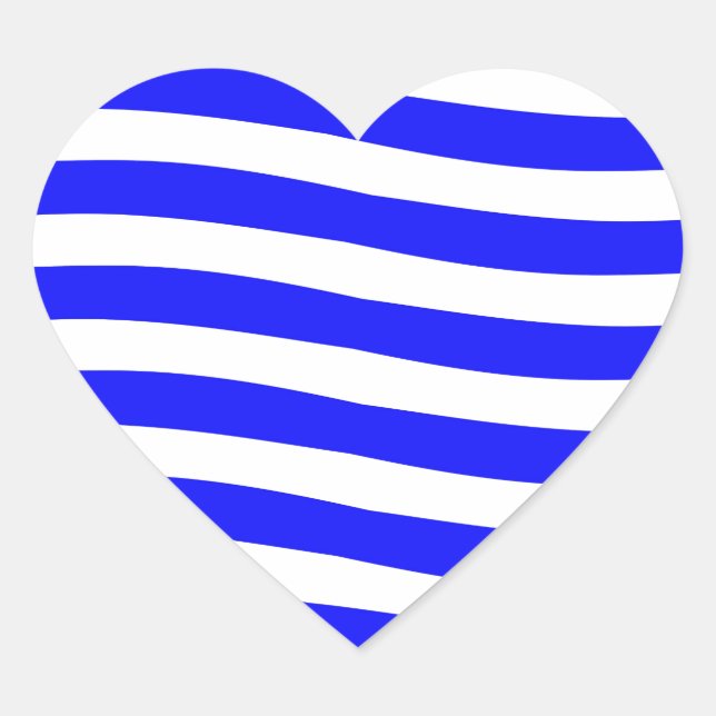 Adesivo Coração Ondas Azul e Branca (Frente)