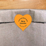 Adesivo Coração Orange Color Christmas Heart Sticker<br><div class="desc">Feliz Natal! Um dos feriados mais comemorados do ano. É também uma das melhores estações para anunciar sua empresa. Cartaz com saudação de Feliz Natal, nome de sua empresa, cidade ou cidade e estado. Você pode usá-lo como acessório do seu material de embalagem do produto para promover o nome da...</div>
