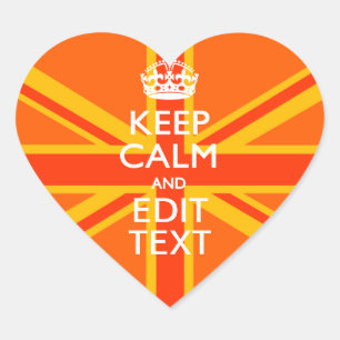 Adesivo Coração Orange Union Jack British Flag Swag