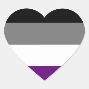 Adesivo Coração Orgulho Asexual Coração Arco-Íris ~ Áce   Demi