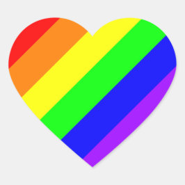 Adesivo Coração Orgulho gay do arco-íris LGBT