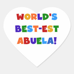 Adesivo Coração Os melhores Camisetas de Abuela Bright do mundo