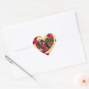 Adesivo Coração Os rosas e o quadro do coração adicionam sua fot