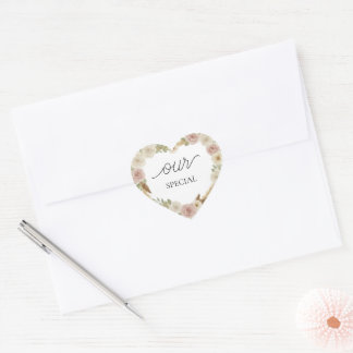 Adesivo Coração Our Special Floral Heart Sticker – Soft Boho Elega