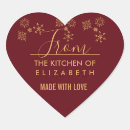 Adesivo Coração Ouro Decorante Flocos de Neve Banho de Natal