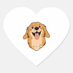 Adesivo Coração Ouro Feliz Retriever Cachorro Cachorro Cachorro Pu