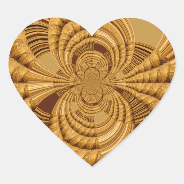 Adesivo Coração Ouro Giraffe Art (Frente)