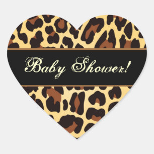 Adesivo Coração Ouro na moda e chá preto de Babyl do leopardo