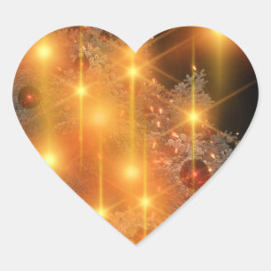 Adesivo Coração Ouro Natal