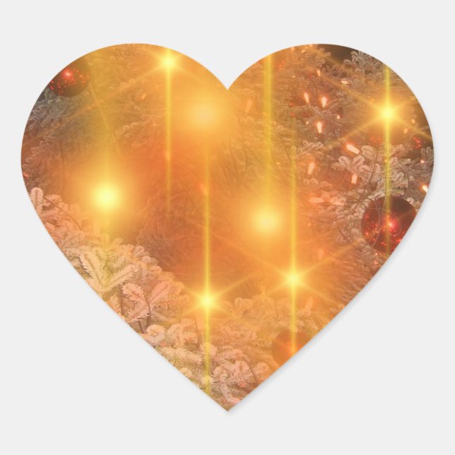 Adesivo Coração Ouro Natal (Frente)