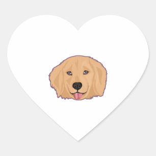 Adesivo Coração Ouro Retriever Sticker