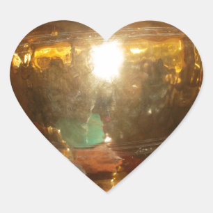 Adesivo Coração Ouro Vintage Tea Pote Wall Art & Impressão