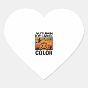 Adesivo Coração Outono É Minha Cor Favorita Halloween Abóbora Desi