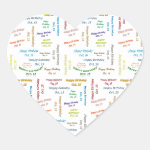 Adesivo Coração Outubro, 15 Aniversário