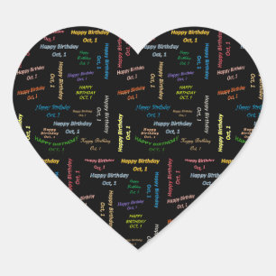 Adesivo Coração Outubro, 1 Aniversário