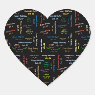 Adesivo Coração Outubro, 20 Birthday Sticker