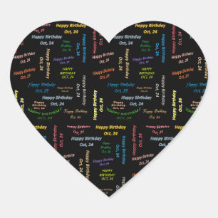 Adesivo Coração Outubro, 24 Aniversário