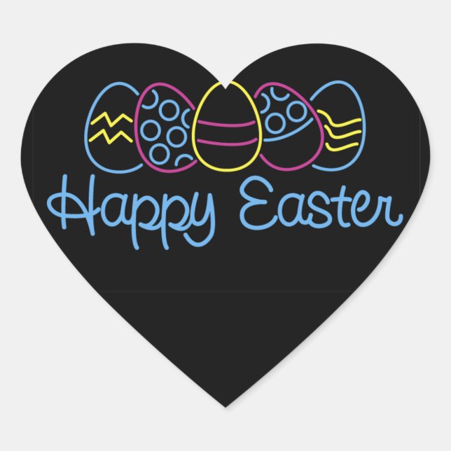 Adesivo Coração Ovos de neon - (Frente)