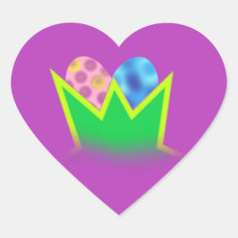 Adesivo Coração Ovos de Páscoa