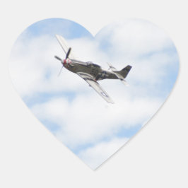 Adesivo Coração P51 Mustang em Voo