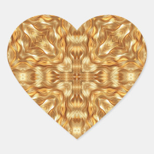 Adesivo Coração Padrão abstrato dourado adorável