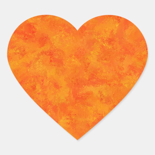 Adesivo Coração Padrão Abstrato Laranja (Frente)