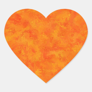 Adesivo Coração Padrão Abstrato Laranja