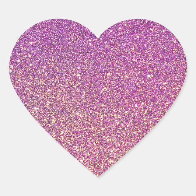 Adesivo Coração Padrão de Brilho Rosa (Frente)