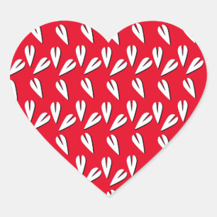 Adesivo Coração Padrão de Corações do Dia dos Namorados Vermelho P