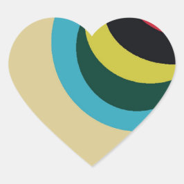 Adesivo Coração Padrão de curvas coloridas