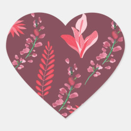 Adesivo Coração Padrão de flores.