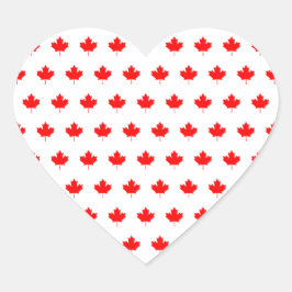 Adesivo Coração Padrão de Folha de Mapeamento Vermelho