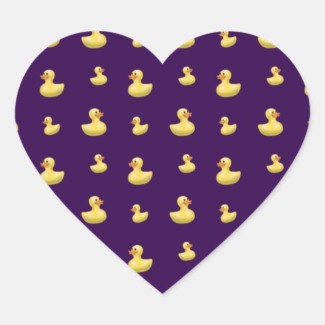 Adesivo Coração Padrão de pato roxo (Frente)