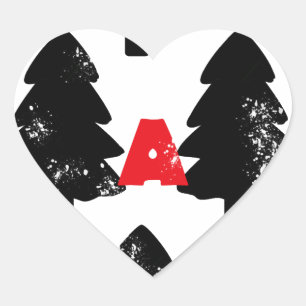 Adesivo Coração Padrão de plantar uma árvore