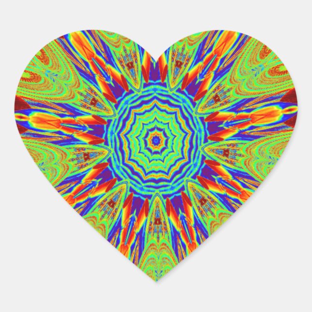 Adesivo Coração Padrão étnico europeu da Ásia africana (Frente)