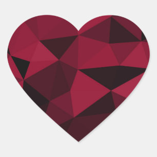 Adesivo Coração Padrão geométrico preto-escuro, cor-de-rosa magent