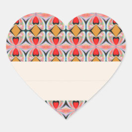 Adesivo Coração Padrão Jewel n Diamond com texto EDITABLE