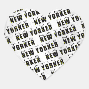 Adesivo Coração Padrão original do New Yorker