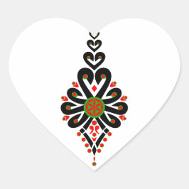 Adesivo Coração Padrões folhosos da Polônia - Parzenica