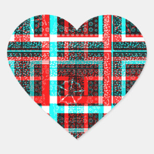Adesivo Coração Padrões geométricos de controlo Coloridos Maze Qua
