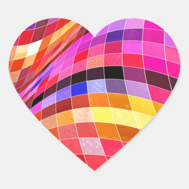 Adesivo Coração Padrões Psicodélicos (Frente)