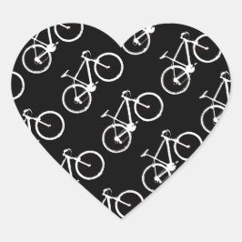 Adesivo Coração Padronização de bicicletas brancas e pretas
