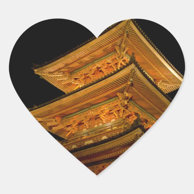 Adesivo Coração Pagoda Japão - Quioto (Frente)