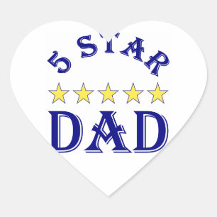 Adesivo Coração Pai Cinco Estrelas